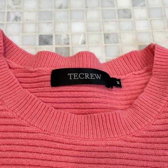 TECREW Women's Oversized Batwing Long Sleeve Pink Sweater - Picture 4 of 9